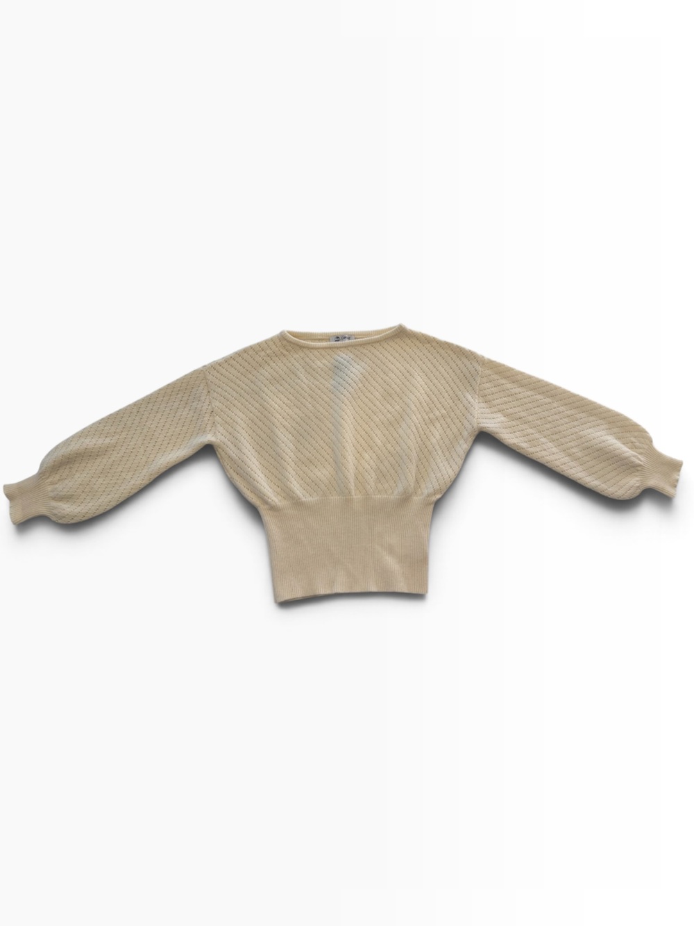 Cupshe Never Too Late Cream Pointelle Knit Sweater Small NWT - Picture 2 of 5